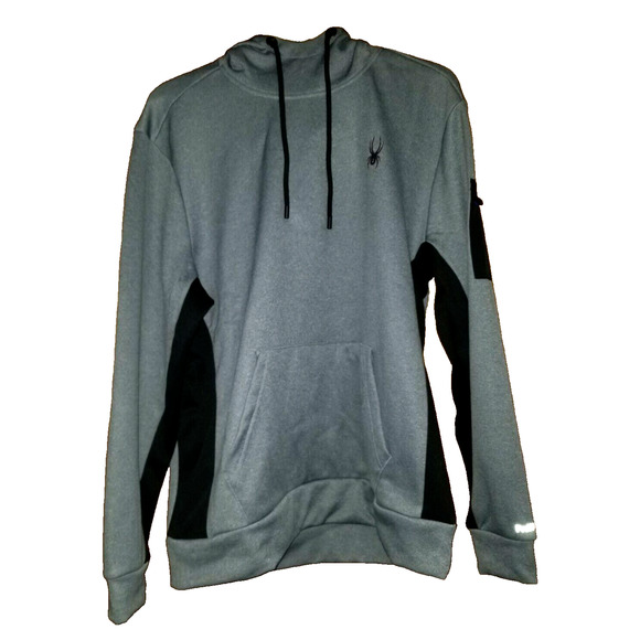 SPYDER ProWeb Acive Pullover Drawstring Hoodie Gray   LARGE NEW - Picture 1 of 5